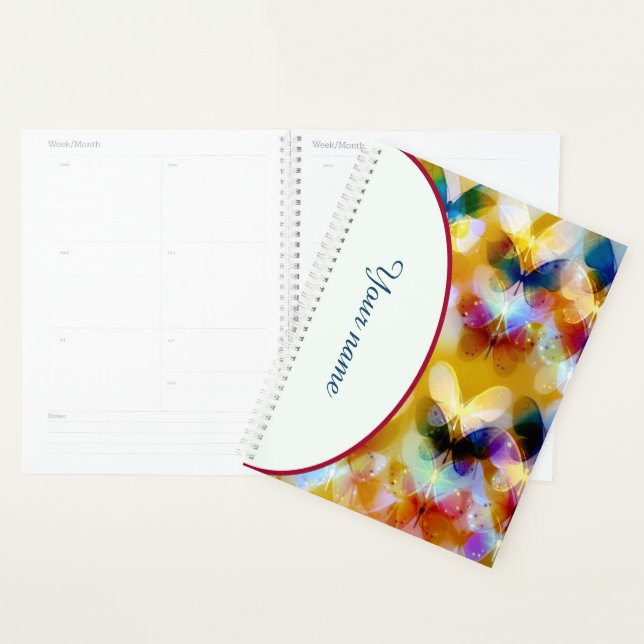 Personalized colourful butterflies planner (Display)