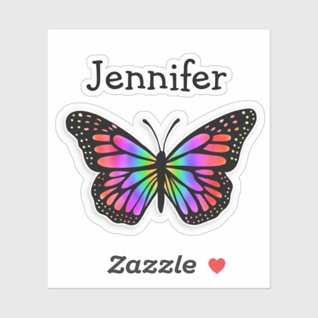 Personalized Colourful Butterfly and Name (Sheet)