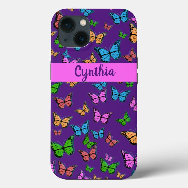 Personalized Colourful Butterfly Case-Mate iPhone Case (Back)