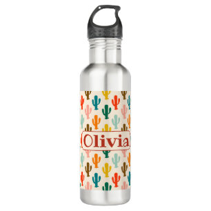Personalized Colourful Cacti Silhouettes  710 Ml Water Bottle