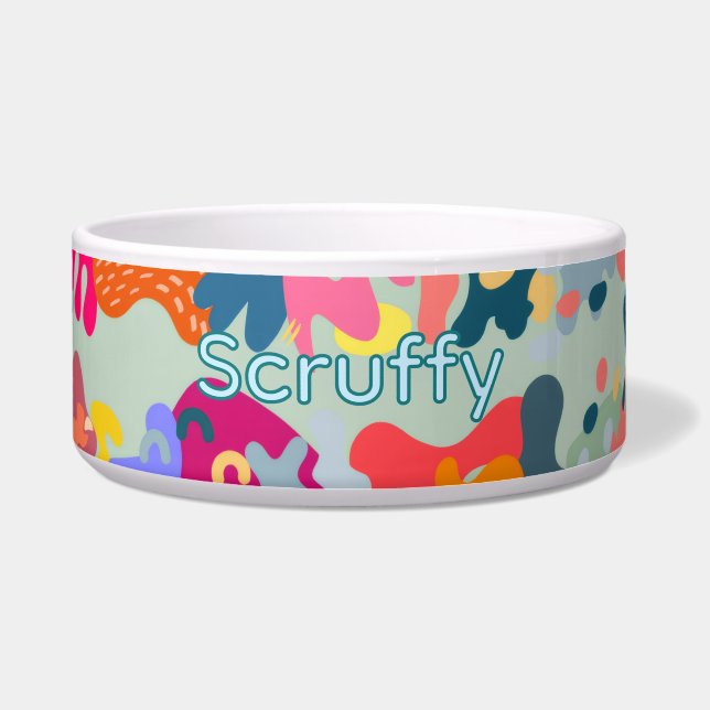 Personalized Colourful Ceramic Pet Bowl (Front)