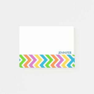 Personalized Colourful Chevron Pattern Post-it Notes