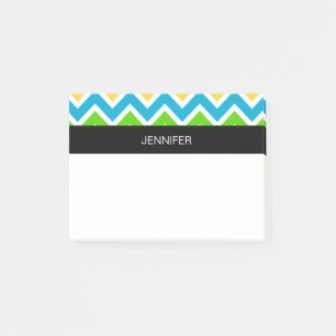 Personalized Colourful Chevron Pattern Post-it Notes