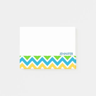 Personalized Colourful Chevron Pattern Post-it Notes