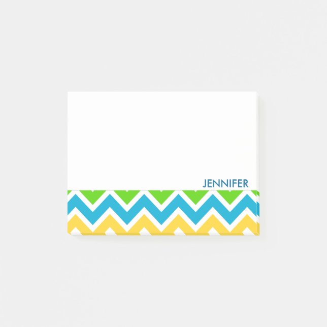 Personalized Colourful Chevron Pattern Post-it Notes (Front)