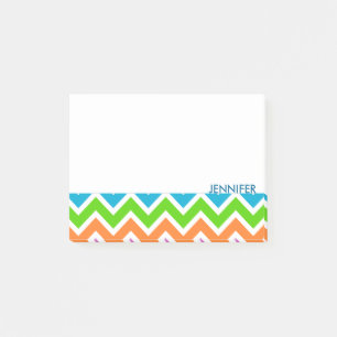 Personalized Colourful Chevron Pattern Post-it Notes
