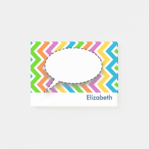 Personalized Colourful Chevron Pattern Post-it Notes