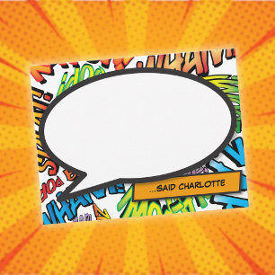 Personalized Colourful Comic Book Speech Bubble Card