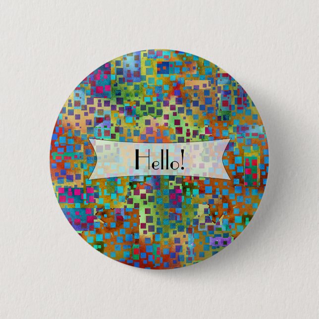 Personalized Colourful Confetti Abstract Art 2 Inch Round Button (Front)