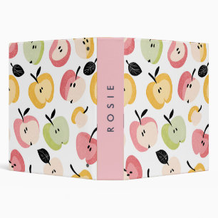 Personalized Colourful Cute Apple Pattern Binder