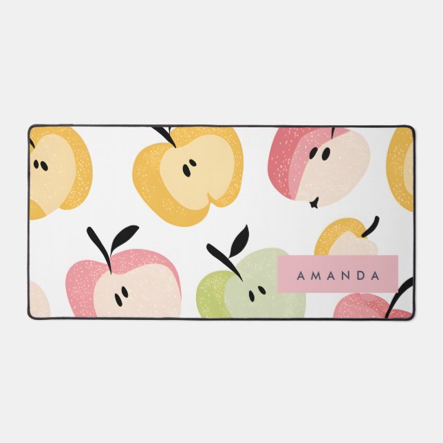 Personalized Colourful Cute Apple Pattern  Desk Mat (Front)