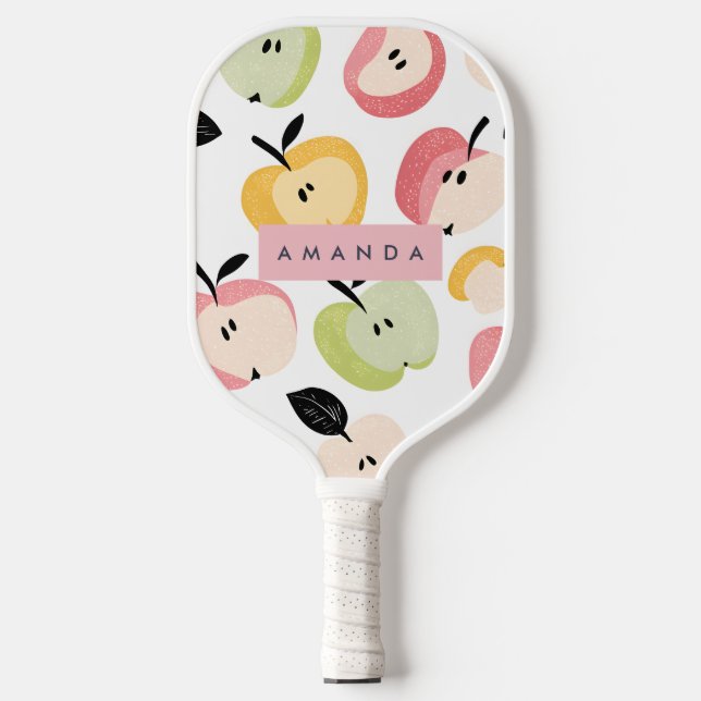 Personalized Colourful Cute Apple Pattern  Pickleball Paddle (Front)