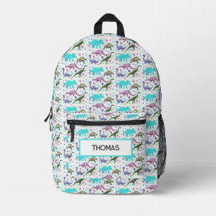 Personalized Colourful Dinosaurs Mania Printed Backpack