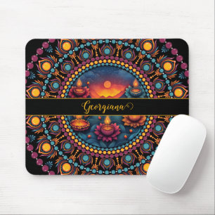 Personalized Colourful Diwali Festival Mandala Mouse Pad