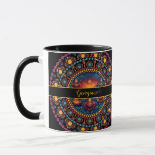 Personalized Colourful Diwali Festival Mandala Mug