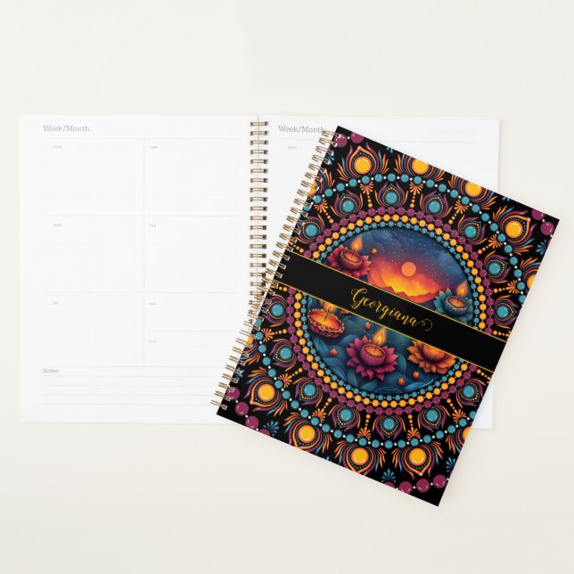 Personalized Colourful Diwali Festival Mandala Planner (Display)