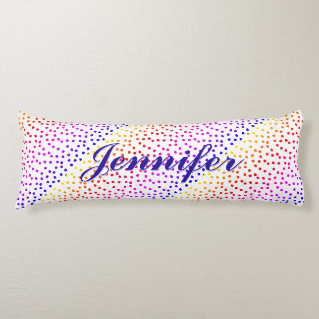 Personalized Colourful Dotted Patterned Body Pillo Pillow (Front)