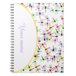 Personalized colourful dragonflies notebook