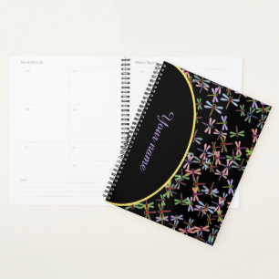 Personalized colourful dragonflies planner