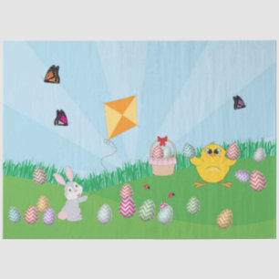 Personalized Colourful Easter Egg Hunt Bunny Chick Tissue Paper