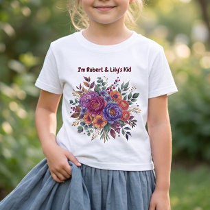 Personalized Colourful Floral Kids T-Shirt