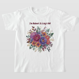 Personalized Colourful Floral Kids T-Shirt