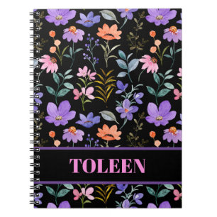 Personalized Colourful Floral Pattern              Notebook