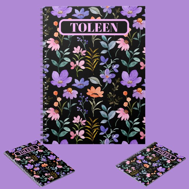 Personalized Colourful Floral Pattern              Notebook (Creator Uploaded)