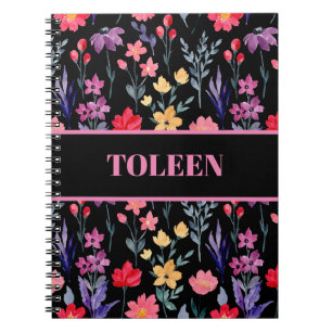 Personalized Colourful Floral Pattern Notebook