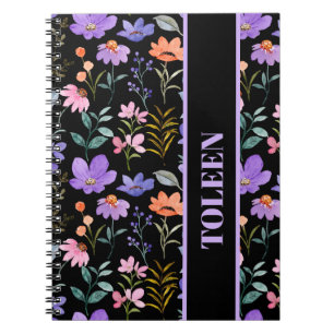 Personalized Colourful Floral Pattern              Notebook