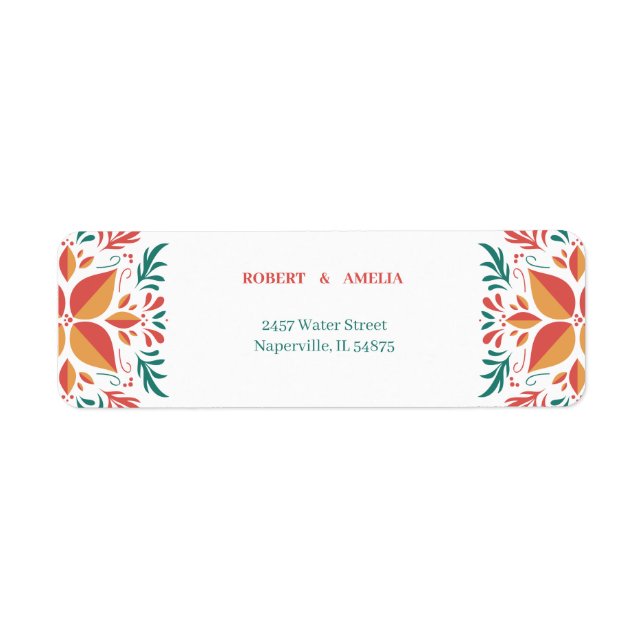 Personalized Colourful Floral Return Address (Front)