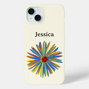 Personalized Colourful Flower Art Modern Pretty iPhone 15 Mini Case
