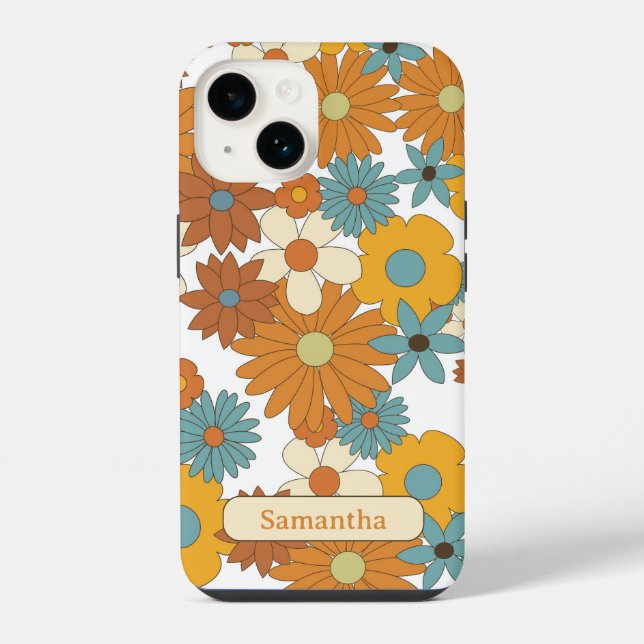 Personalized Colourful Flower Pattern  iPhone Case (Back)