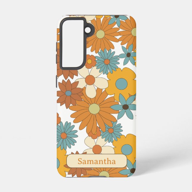 Personalized Colourful Flower Pattern  Samsung Galaxy S21 Case (Back)