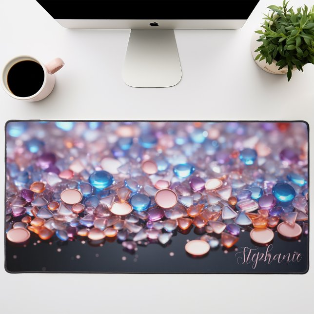 Personalized Colourful Gemstone Rocks Desk Mat (Creator Uploaded)