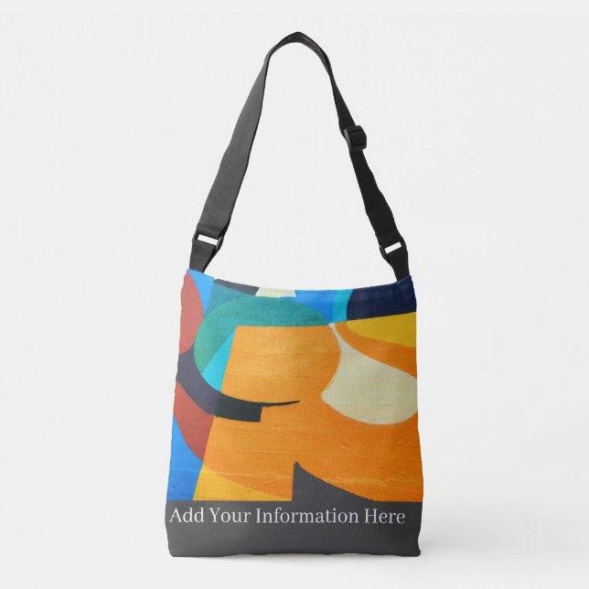 Personalized Colourful Geometric Abstract Pattern  Crossbody Bag (Front)