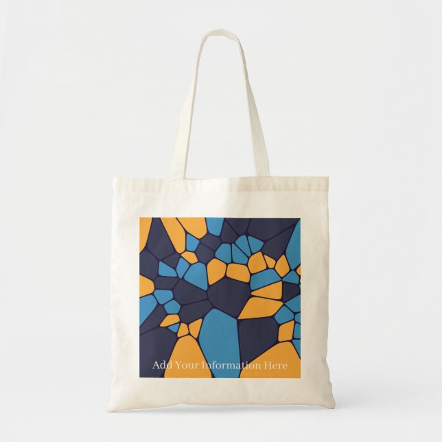 Personalized Colourful Geometric Abstract Pattern Tote Bag (Front)