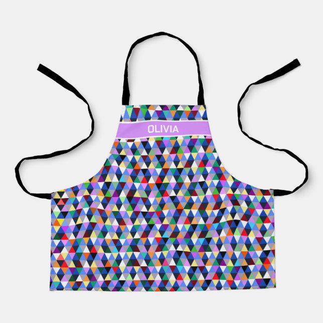 Personalized Colourful Geometric Pattern Apron (Front)