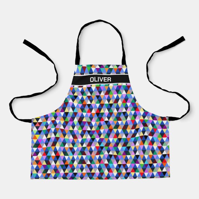 Personalized Colourful Geometric Pattern Apron (Front)