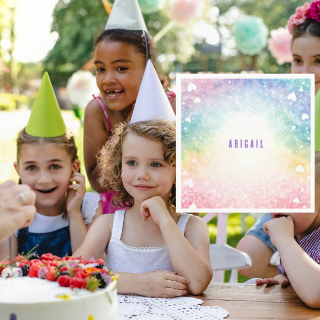Personalized Colourful Girl Birthday Party Napkin (Creator Uploaded)