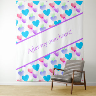 Personalized Colourful Gliding Hearts Elegant Fun Tapestry