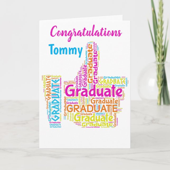 Personalized Colourful Graduation Greeting Card (Front)