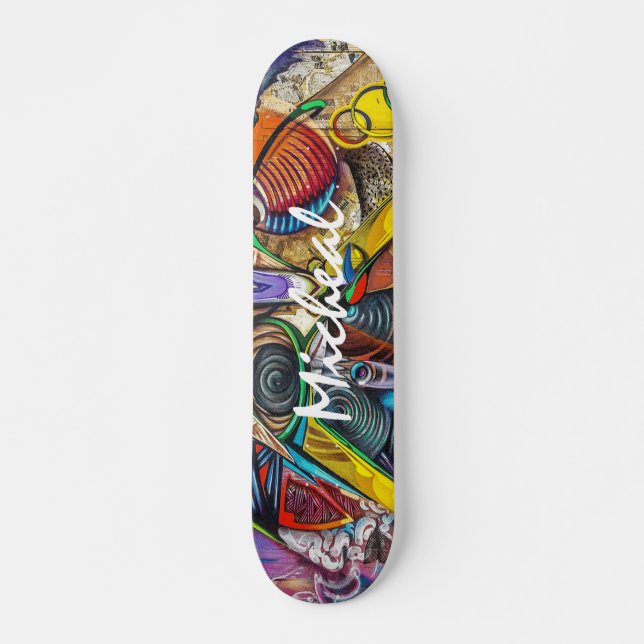 Personalized Colourful Graffiti Art Skateboard (Front)
