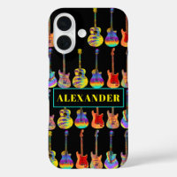 Personalized Colourful Guitars on Black