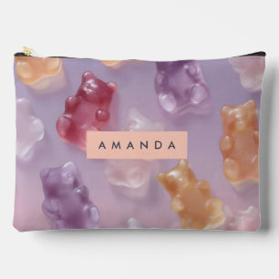 Personalized Colourful Gummy Bear Pattern Accessory Pouch