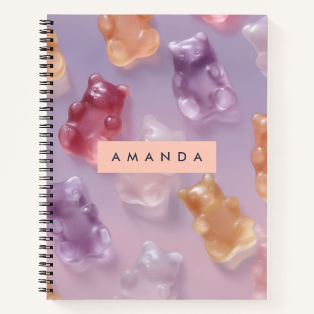 Personalized Colourful Gummy Bear Pattern Notebook (Front)