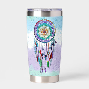 Personalized Colourful Hand Drawn Dreamcatcher Insulated Tumbler