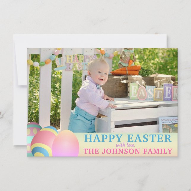 Personalized Colourful HAPPY EASTER | PHOTO Holiday Card (Front)