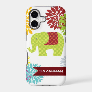 Personalized Colourful Hippie Elephant Flower Case