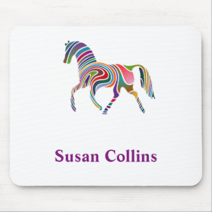 Personalized Colourful Horse Pony Girl Mouse Pad